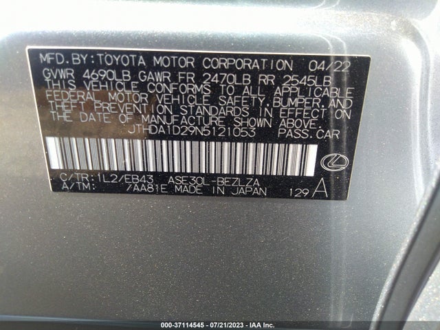 JTHDA1D29N5121053 Lexus Is Is 300
