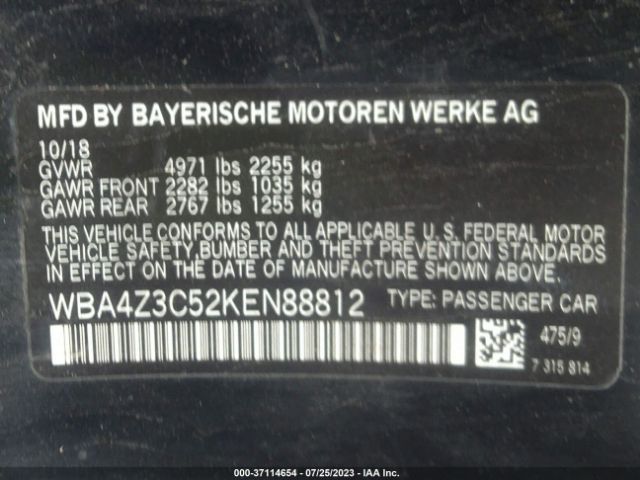 WBA4Z3C52KEN88812 BMW 4 Series 430i Xdrive