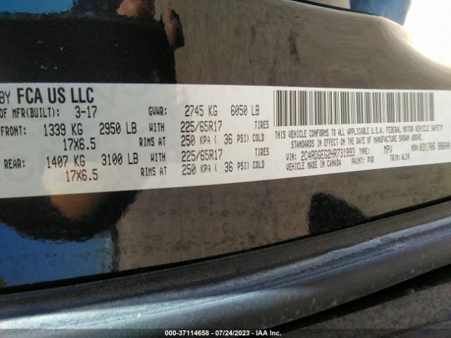 2C4RDGEG2HR731993 Dodge Grand Caravan Gt