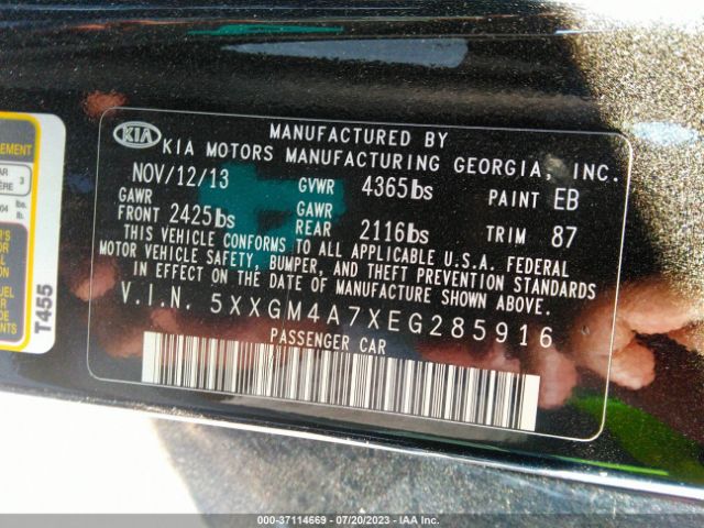 5XXGM4A7XEG285916 KIA Optima Lx