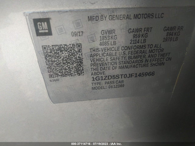 Chevrolet MALIBU LT 2018 1G1ZD5ST0JF145966 Image 16