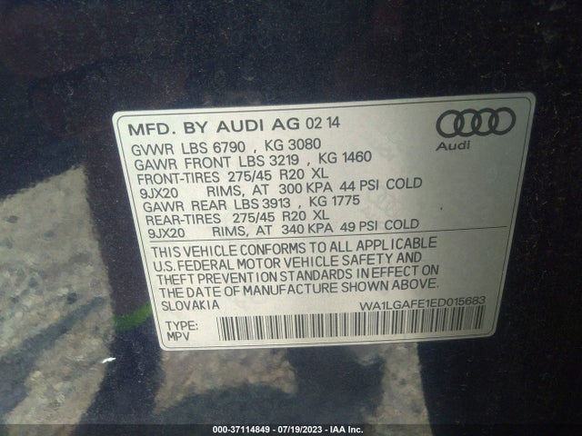 WA1LGAFE1ED015683 Audi Q7 3.0t Premium Plus