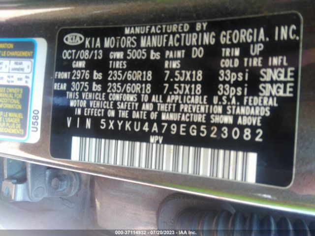 5XYKU4A79EG523082 KIA SORENTO EX