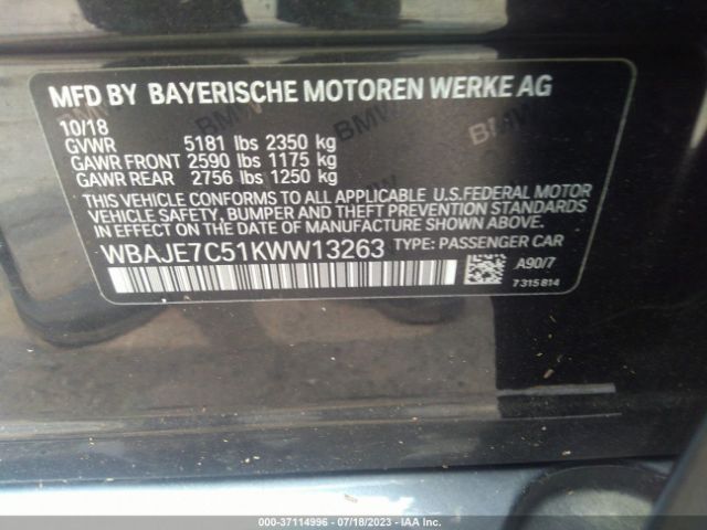 WBAJE7C51KWW13263 BMW 5 Series 540i Xdrive