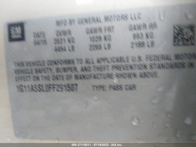 Chevrolet MALIBU LS 2015 1G11A5SL0FF291507 Image 15