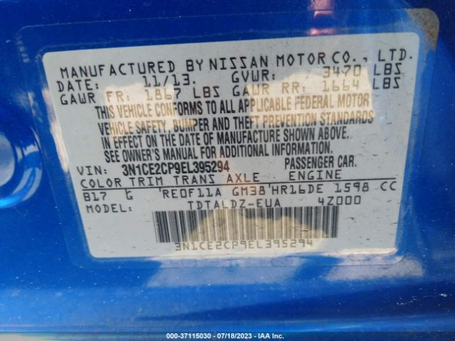 3N1CE2CP9EL395294 Nissan Versa Note Sv