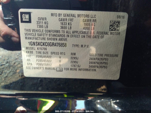 Chevrolet Tahoe Ltz 2016 1GNSKCKC6GR476858 Image 9