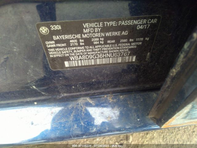 WBA8D9G36HNU63767 BMW 3 Series 330i Xdrive