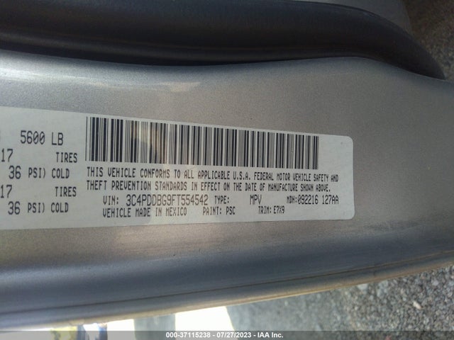 Dodge Journey Sxt 2015 3C4PDDBG9FT554542 Image 9