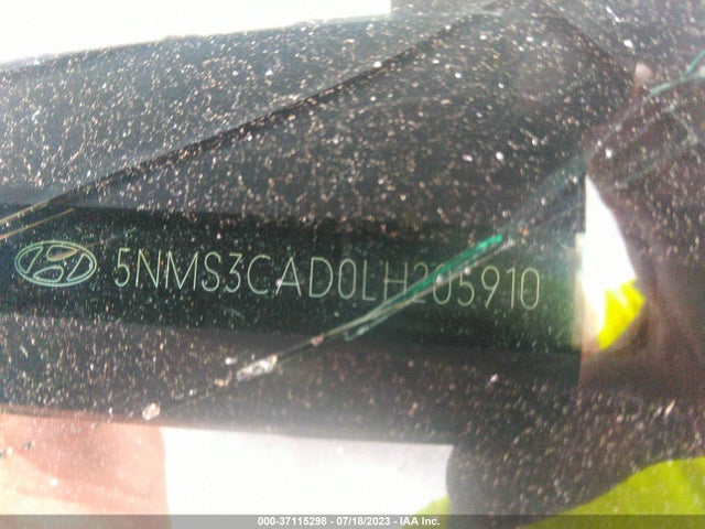 2020 HYUNDAI SANTA FE SEL VIN: 5NMS3CAD0LH205910
