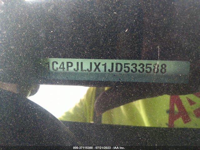 1C4PJLJX1JD533588 Jeep Cherokee Overland
