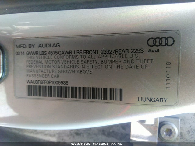 WAUBFGFF0F1009986 Audi S3/a3 2.0t Premium