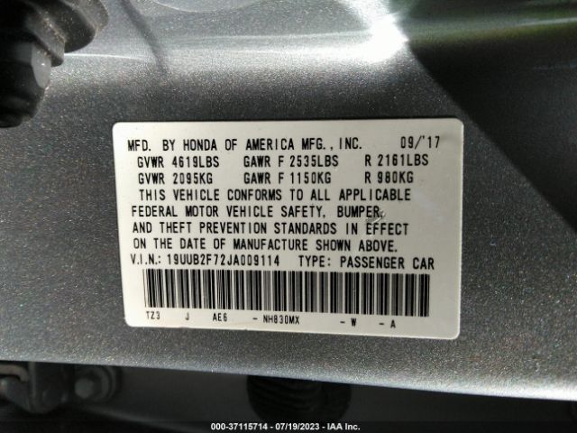 19UUB2F72JA009114 Acura Tlx W/advance Pkg