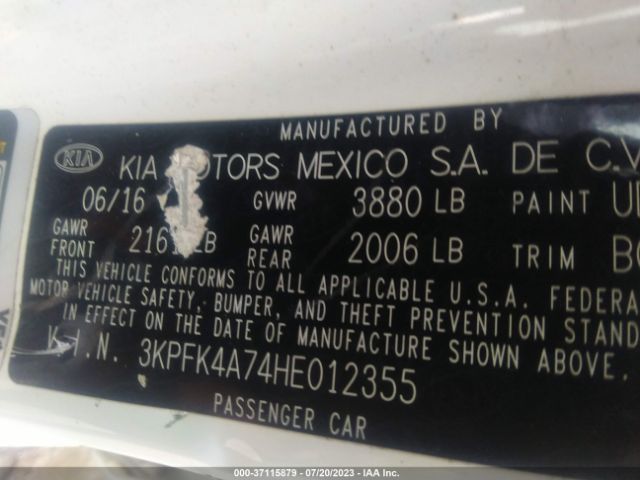 3KPFK4A74HE012355 KIA FORTE LX