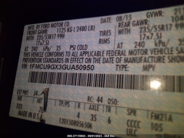 1FMCU9GX3GUA50950 Ford ESCAPE SE