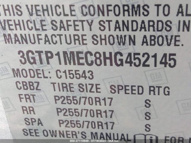 3GTP1MEC8HG452145 GMC Sierra 1500 Sle