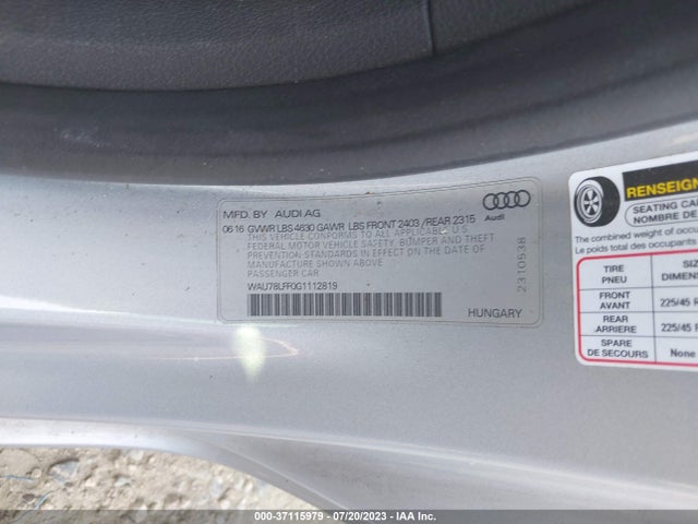 WAU78LFF0G1112819 Audi A3 2.0t Premium