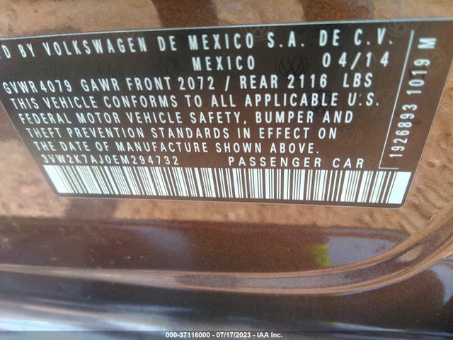 3VW2K7AJ0EM294732 Volkswagen Jetta Sedan S
