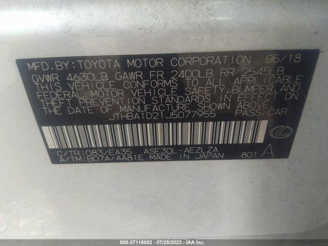 JTHBA1D21J5077955 Lexus Is Is 300