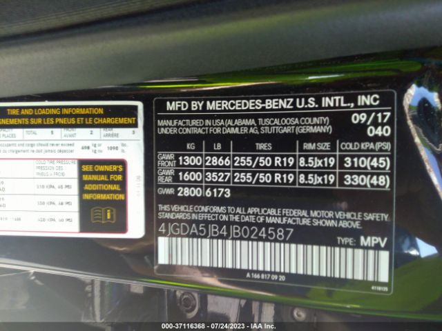 4JGDA5JB4JB024587 Mercedes-Benz Gle Gle 350