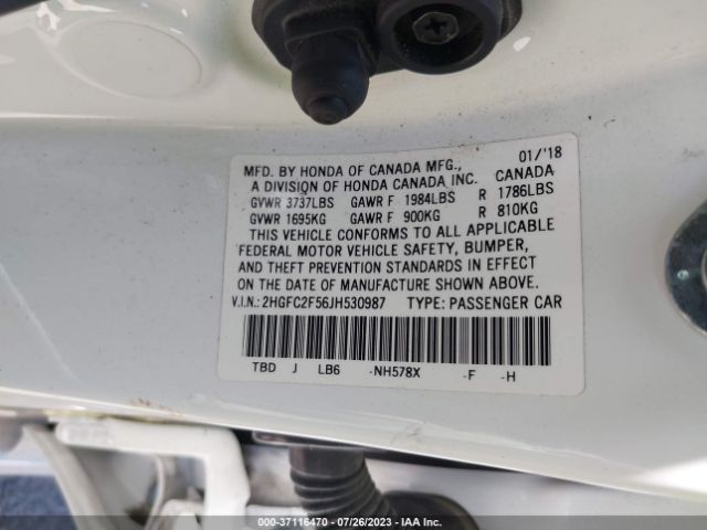 2HGFC2F56JH530987 Honda Civic Sedan Lx