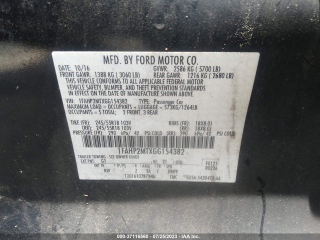 Ford SEDAN POLICE INTERCEPTOR 2016 1FAHP2MTXGG154382 Image 9