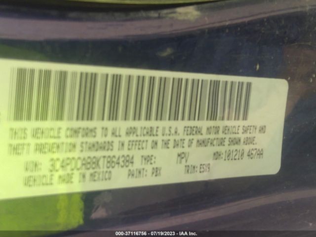 3C4PDCAB8KT864384 Dodge Journey Se Value Pkg