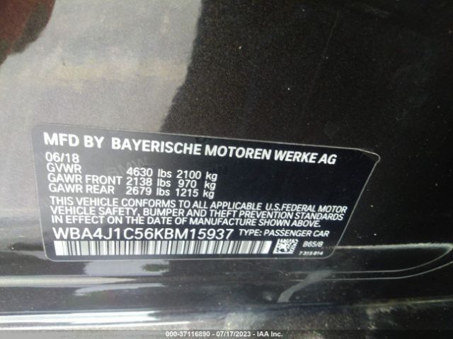 WBA4J1C56KBM15937 BMW 4 Series 430i