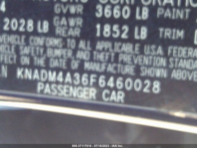 KNADM4A36F6460028 KIA RIO LX