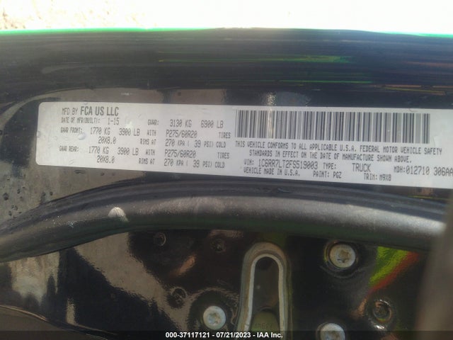 RAM 1500 Big Horn 2015 1C6RR7LT2FS519003 Image 9