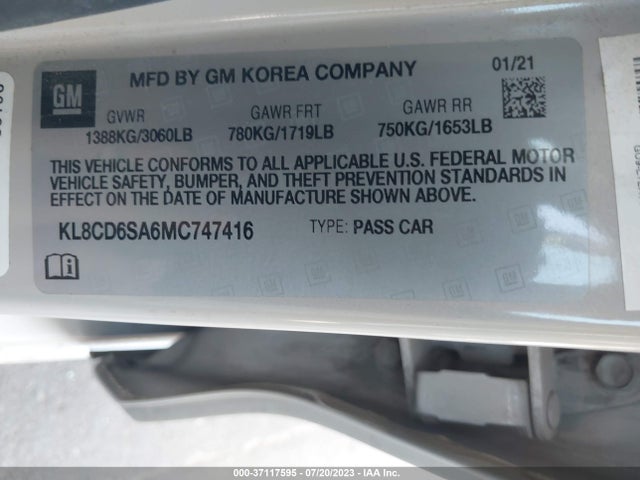 Chevrolet SPARK 1LT 2021 KL8CD6SA6MC747416 Image 9