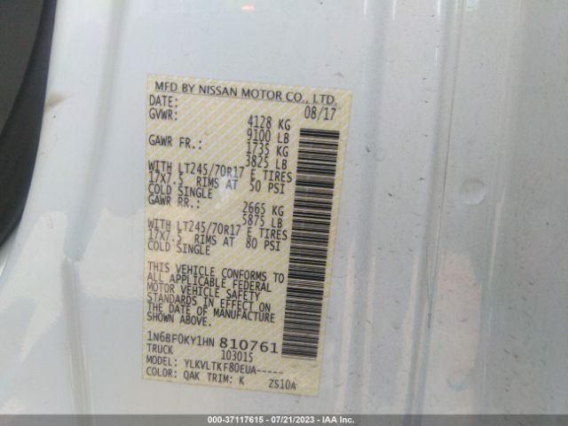 1N6BF0KY1HN810761 Nissan Nv Cargo Sv
