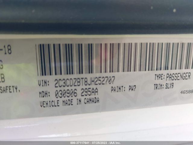 2C3CDZBT8JH252707 Dodge Challenger R/t Plus Shaker