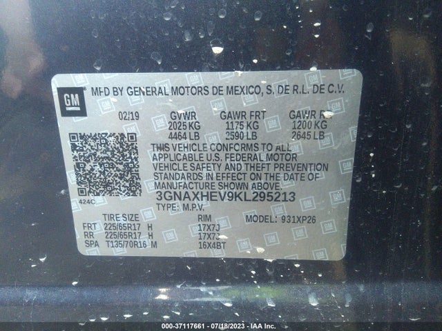 Chevrolet EQUINOX LS 2019 3GNAXHEV9KL295213 Image 15