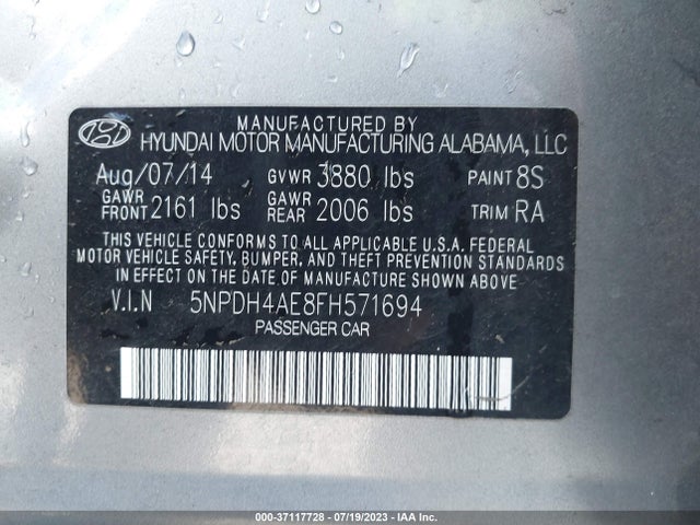 Hyundai ELANTRA SE 2015 5NPDH4AE8FH571694 Image 16