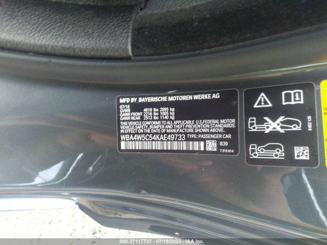 WBA4W5C54KAE49733 BMW 4 Series 430i Xdrive