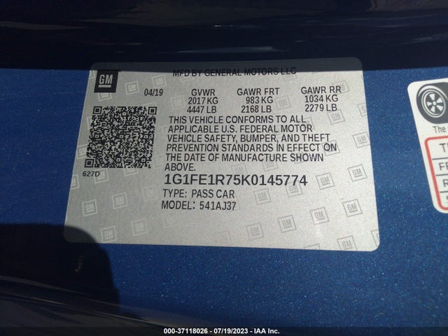Chevrolet Camaro 1ss 2019 1G1FE1R75K0145774 Image 9
