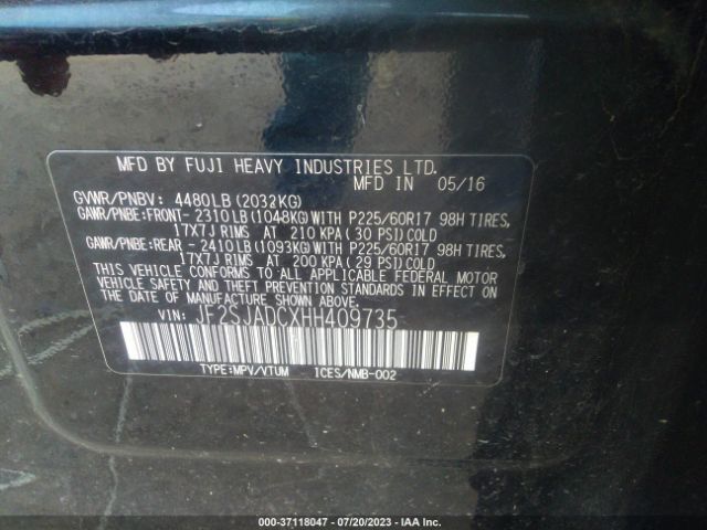 JF2SJADCXHH409735 Subaru Forester Premium