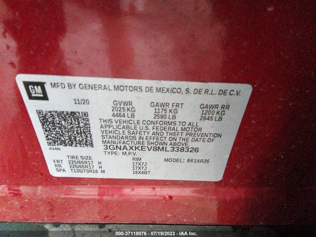 Chevrolet EQUINOX LT 2021 3GNAXKEV8ML338326 Image 15