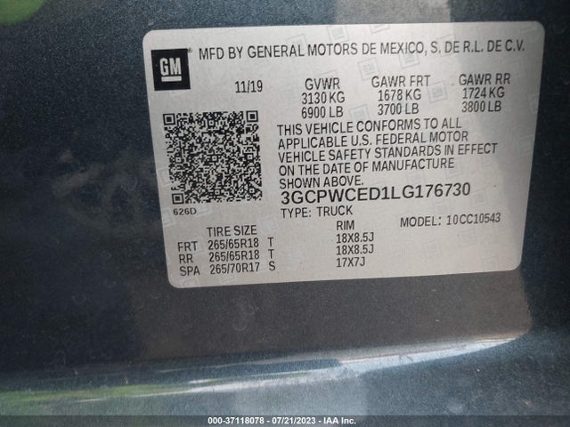 Chevrolet Silverado 1500 Lt 2020 3GCPWCED1LG176730 Image 9