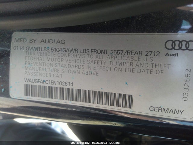 WAUGFAFC1EN102614 Audi A6 2.0t Premium Plus