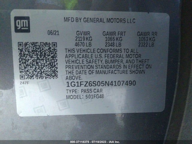 2022 Chevrolet Bolt EUV, VIN: 1G1FZ6S05N4107490