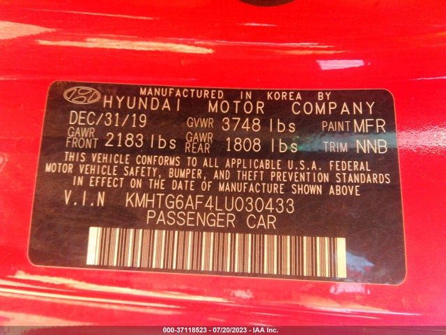 Hyundai Veloster 2.0 Premium 2020 KMHTG6AF4LU030433 Image 15