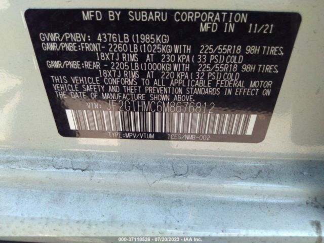 JF2GTHMC6M8676812 Subaru Crosstrek Limited