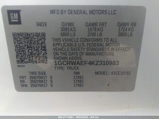 Chevrolet Silverado 1500 Work Truck 2019 1GCRWAEF4KZ310983 Image 9