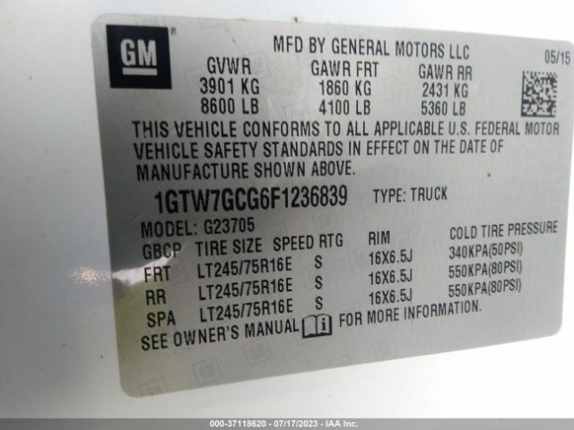 1GTW7GCG6F1236839 GMC SAVANA CARGO VAN