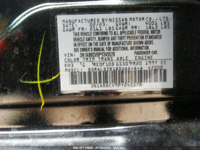 3N1AB8CV9PY245578 Nissan SENTRA SV