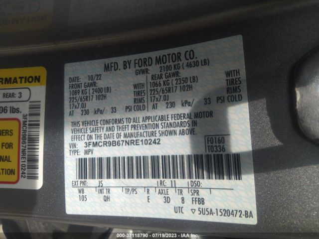 3FMCR9B67NRE10242 Ford Bronco Sport Big Bend