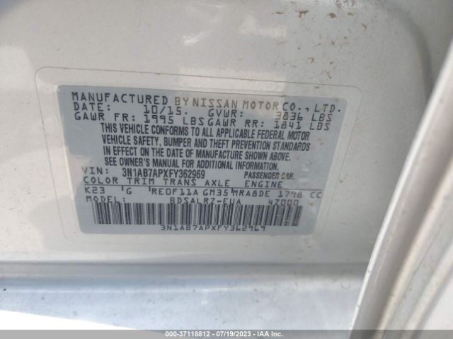 3N1AB7APXFY362969 Nissan SENTRA SR
