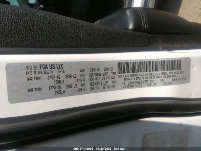 1C4RDHDG9GC432757 Dodge DURANGO LIMITED